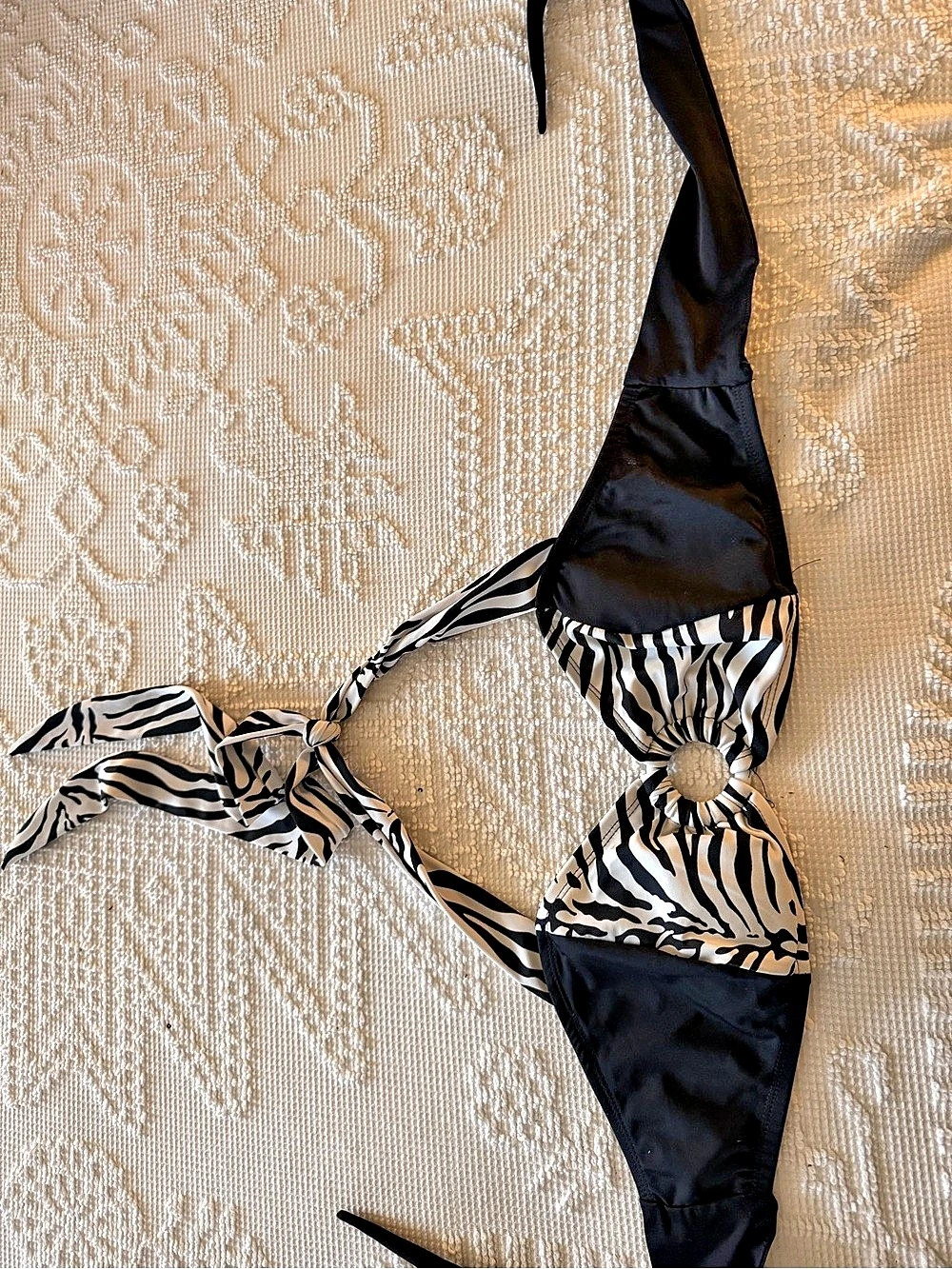 Bernie Dexter Zebra Print Bikini Top X-Large